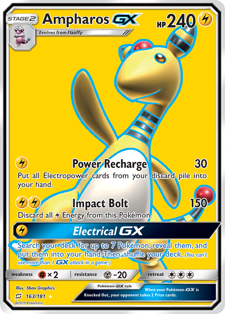 Ampharos GX (163/181) [Sun & Moon: Team Up] | Deep Dive Games St. Marys