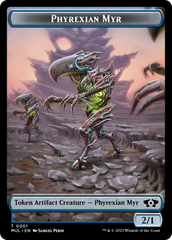 Phyrexian Myr // Wrenn and Realmbreaker Emblem Double-Sided Token [March of the Machine Tokens] | Deep Dive Games St. Marys