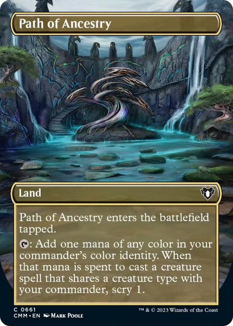Path of Ancestry (Borderless Alternate Art) [Commander Masters] | Deep Dive Games St. Marys