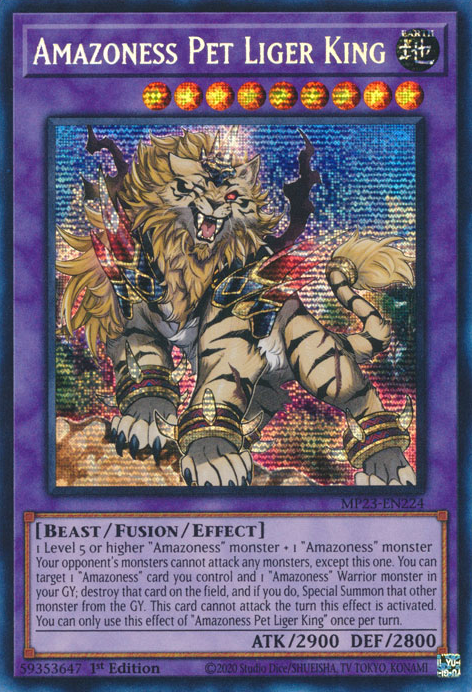 Amazoness Pet Liger King [MP23-EN224] Prismatic Secret Rare | Deep Dive Games St. Marys