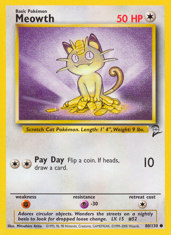 Meowth (80/130) [Base Set 2] | Deep Dive Games St. Marys