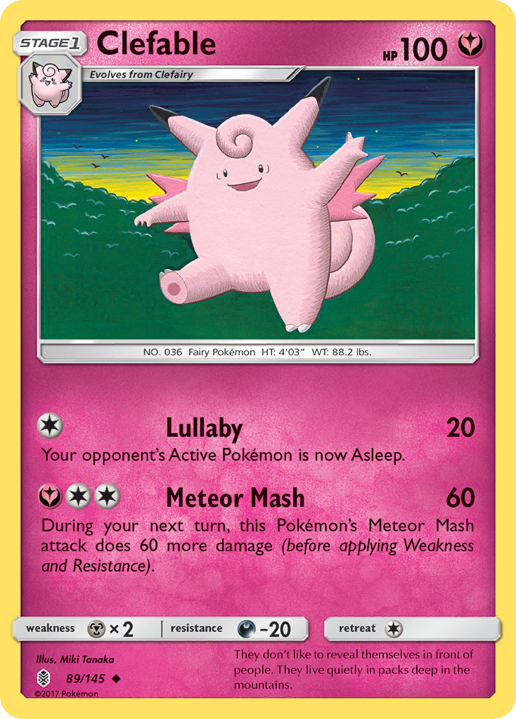 Clefable (89/145) [Sun & Moon: Guardians Rising] | Deep Dive Games St. Marys