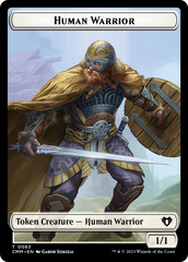 Human Warrior // Zombie Army Double-Sided Token [Commander Masters Tokens] | Deep Dive Games St. Marys