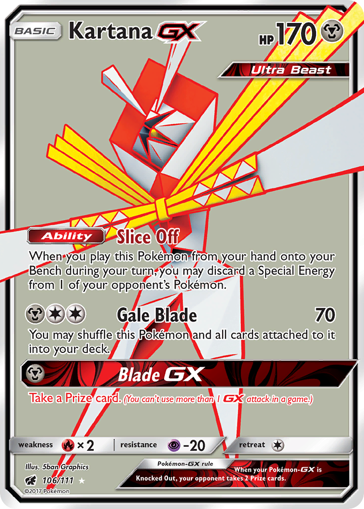 Kartana GX (106/111) [Sun & Moon: Crimson Invasion] | Deep Dive Games St. Marys