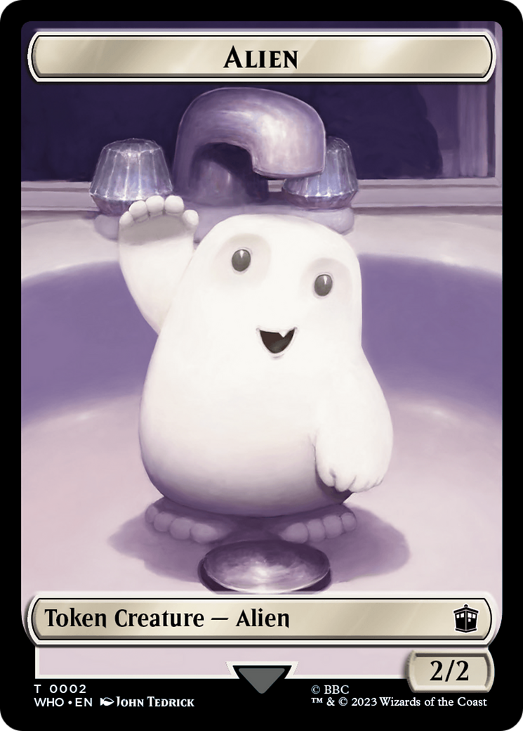 Alien // Food (0025) Double-Sided Token [Doctor Who Tokens] | Deep Dive Games St. Marys