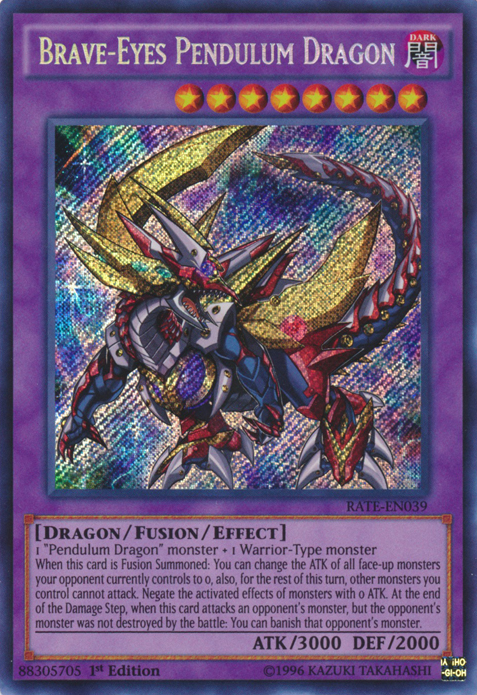 Brave-Eyes Pendulum Dragon [RATE-EN039] Secret Rare | Deep Dive Games St. Marys