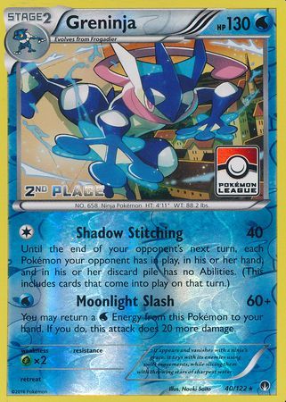 Greninja (40/122) (League Promo 2nd Place) [XY: BREAKpoint] | Deep Dive Games St. Marys