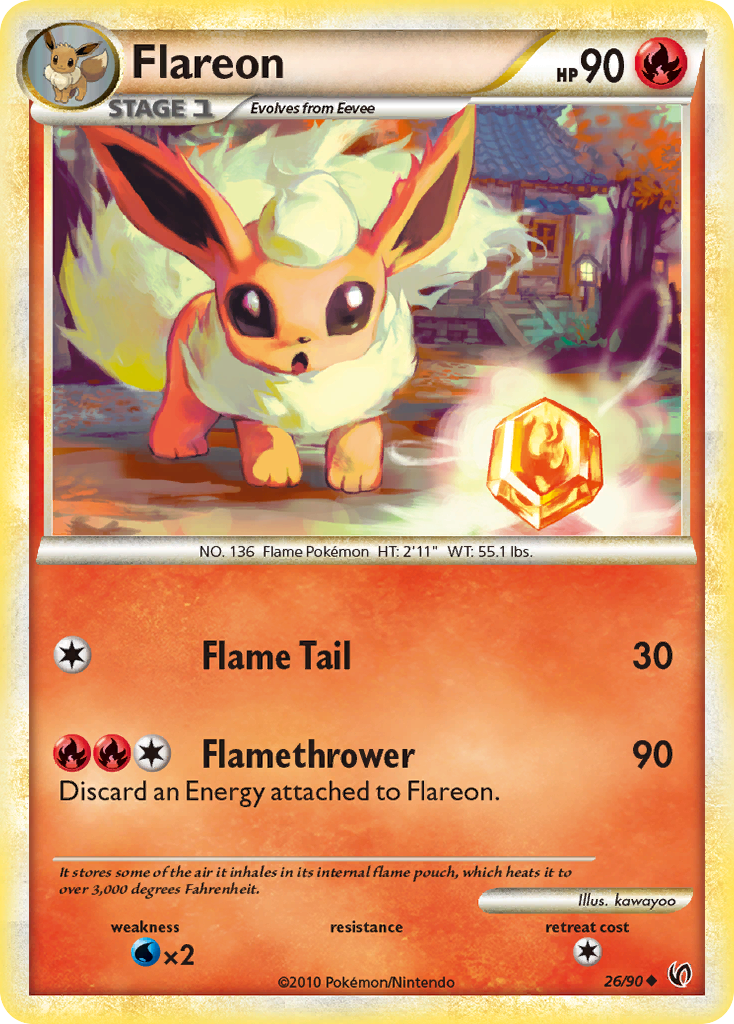 Flareon (26/90) [HeartGold & SoulSilver: Undaunted] | Deep Dive Games St. Marys