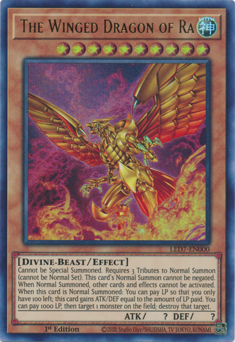 The Winged Dragon of Ra (Alternate Art) [LED7-EN000] Ultra Rare | Deep Dive Games St. Marys