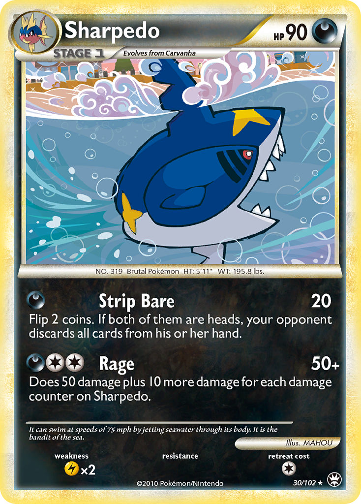 Sharpedo (30/102) [HeartGold & SoulSilver: Triumphant] | Deep Dive Games St. Marys