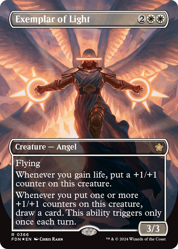 Exemplar of Light (Borderless) (Mana Foil) [Foundations] | Deep Dive Games St. Marys