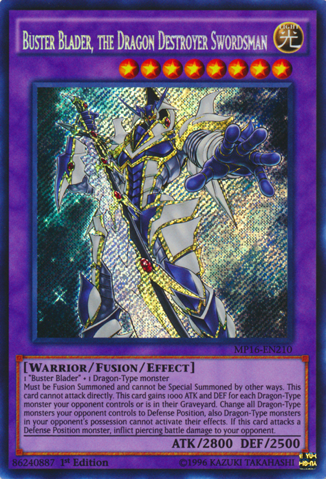 Buster Blader, the Dragon Destroyer Swordsman [MP16-EN210] Secret Rare | Deep Dive Games St. Marys