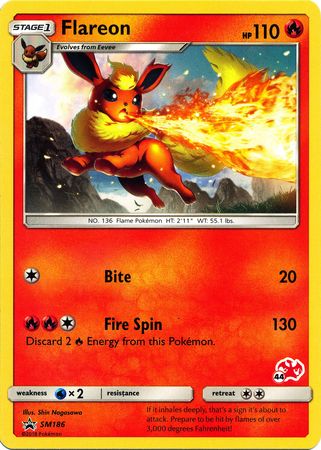 Flareon (SM186) (Charizard Stamp #44) [Battle Academy 2020] | Deep Dive Games St. Marys