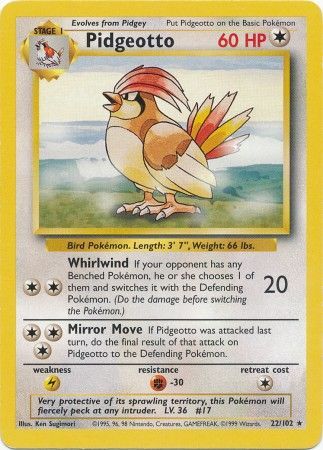 Pidgeotto (22/102) [Base Set Unlimited] | Deep Dive Games St. Marys