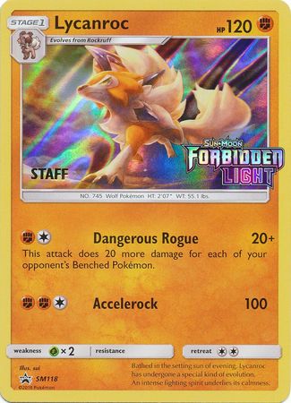 Lycanroc (SM118) (Staff Prerelease Promo) [Sun & Moon: Black Star Promos] | Deep Dive Games St. Marys