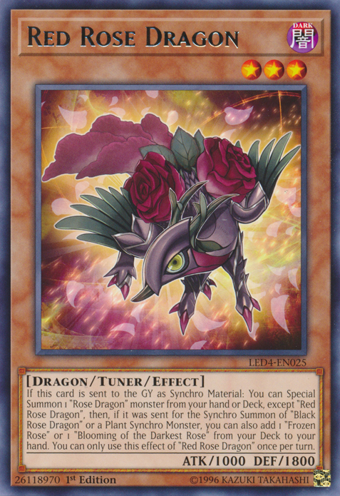 Red Rose Dragon [LED4-EN025] Rare | Deep Dive Games St. Marys