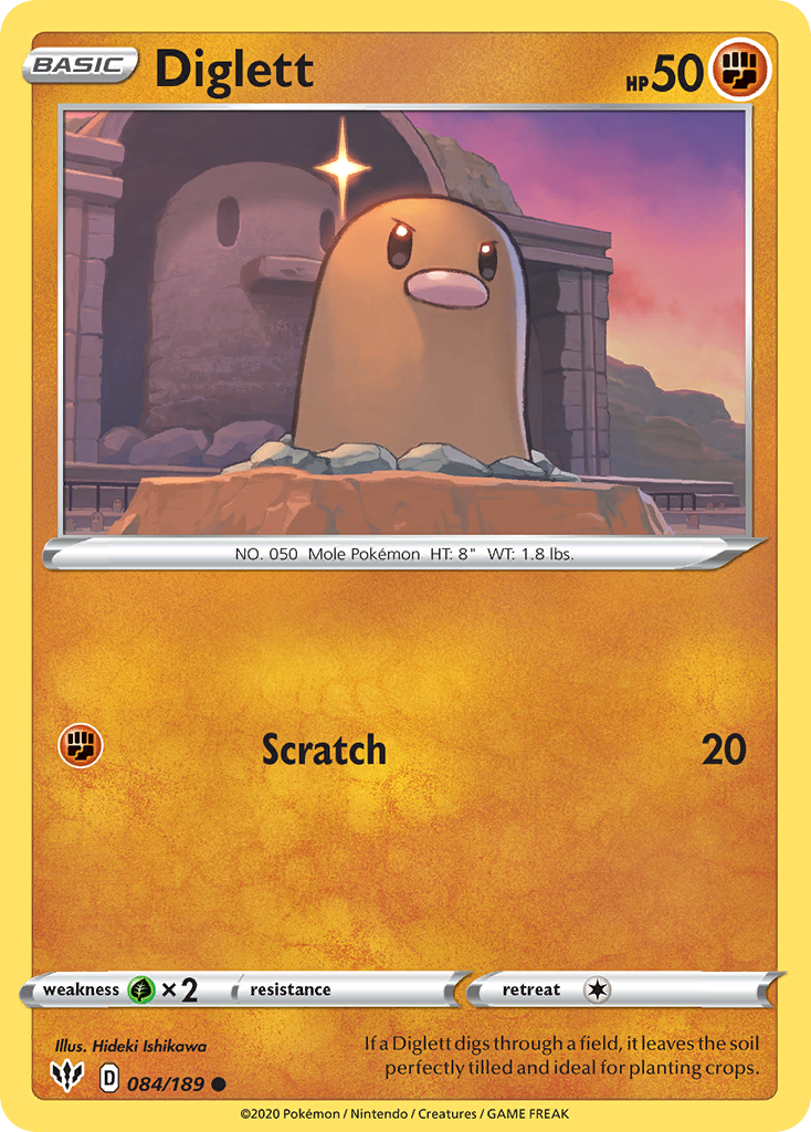 Diglett (084/189) [Sword & Shield: Darkness Ablaze] | Deep Dive Games St. Marys