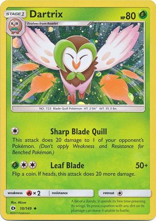 Dartrix (10/149) (Cosmos Holo) [Sun & Moon: Base Set] | Deep Dive Games St. Marys