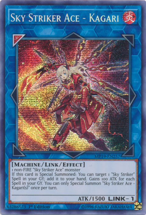 Sky Striker Ace - Kagari [MP19-EN257] Prismatic Secret Rare | Deep Dive Games St. Marys