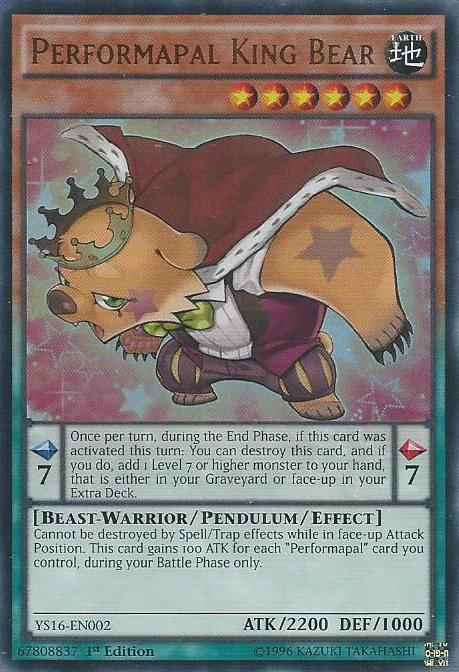 Performapal King Bear [YS16-EN002] Ultra Rare | Deep Dive Games St. Marys