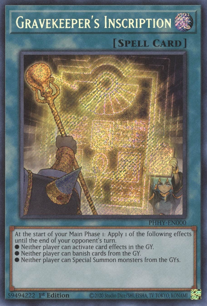 Gravekeeper's Inscription [PHHY-EN000] Secret Rare | Deep Dive Games St. Marys