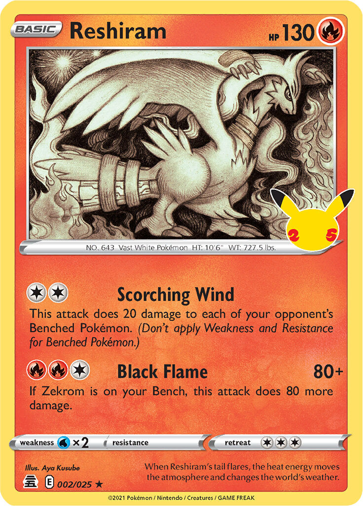 Reshiram (002/025) [Celebrations: 25th Anniversary] | Deep Dive Games St. Marys