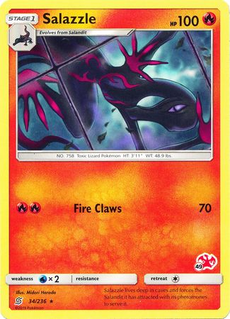 Salazzle (34/236) (Charizard Stamp #49) [Battle Academy 2020] | Deep Dive Games St. Marys