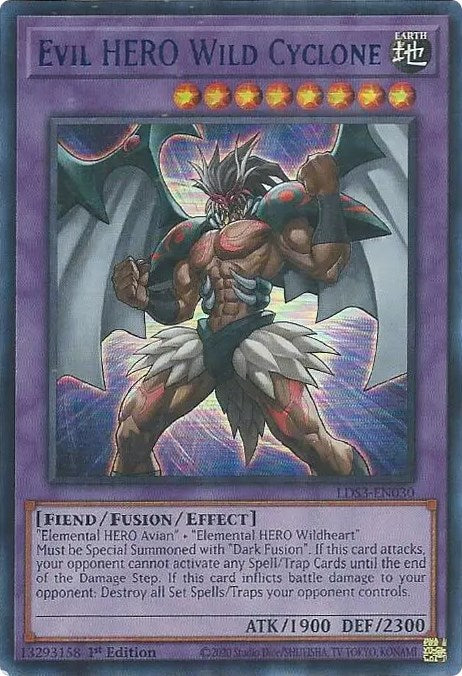 Evil HERO Wild Cyclone (Blue) [LDS3-EN030] Ultra Rare | Deep Dive Games St. Marys