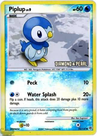 Piplup (93/130) [Burger King Promos: 2008 Collection] | Deep Dive Games St. Marys