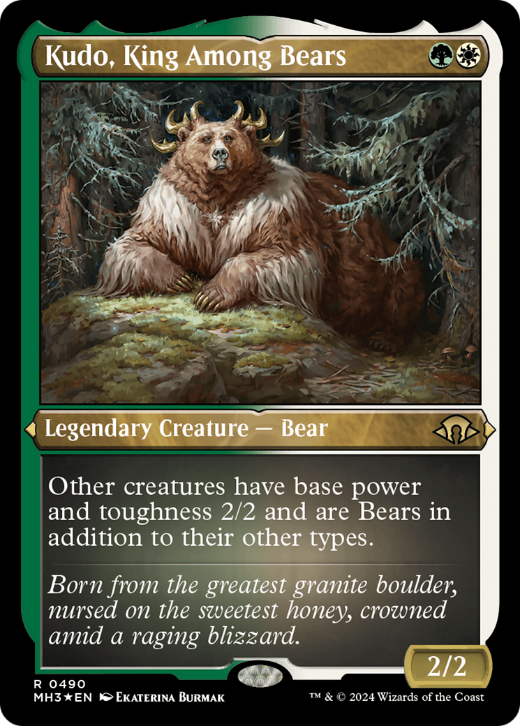 Kudo, King Among Bears (Foil Etched) [Modern Horizons 3] | Deep Dive Games St. Marys