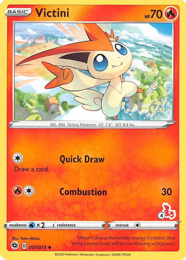 Victini (007/073) (Cinderace Stamp #4) [Battle Academy 2022] | Deep Dive Games St. Marys