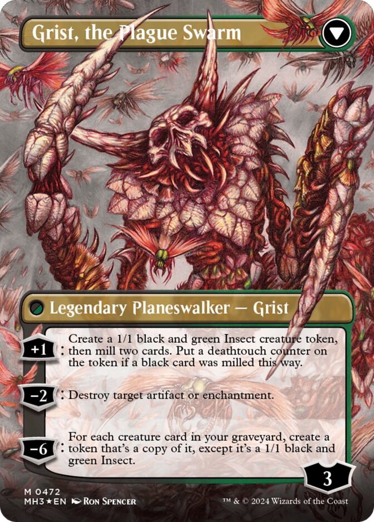 Grist, Voracious Larva // Grist, the Plague Swarm (Borderless) (Textured Foil) [Modern Horizons 3] | Deep Dive Games St. Marys