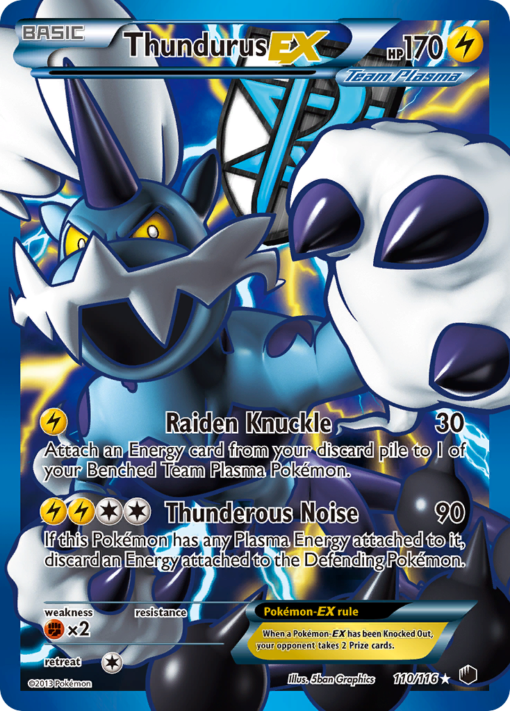 Thundurus EX (110/116) [Black & White: Plasma Freeze] | Deep Dive Games St. Marys