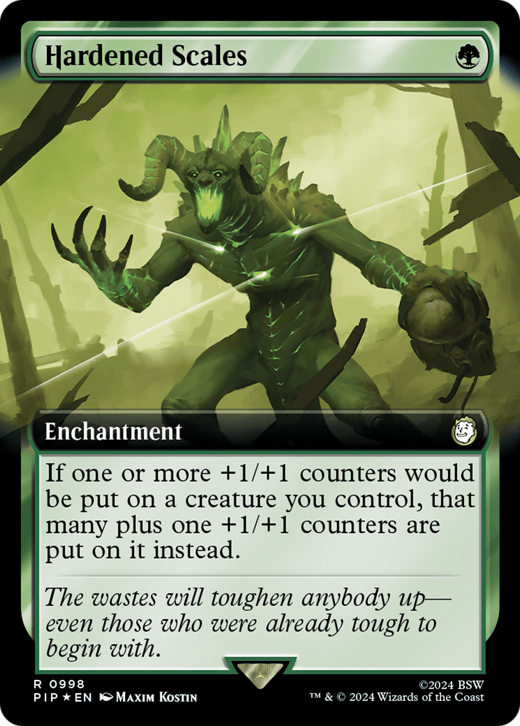 Hardened Scales (Extended Art) (Surge Foil) [Fallout] | Deep Dive Games St. Marys