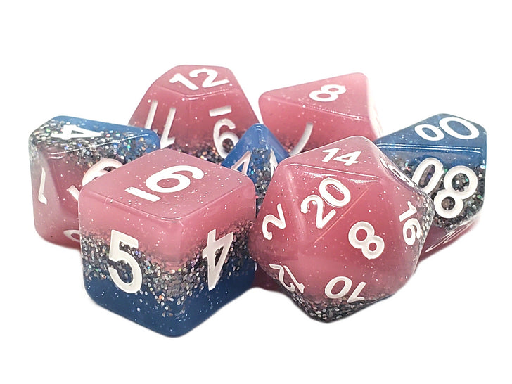 Old School 7 Piece DnD RPG Dice Set: Gradients - Bubblegum Blast | Deep Dive Games St. Marys