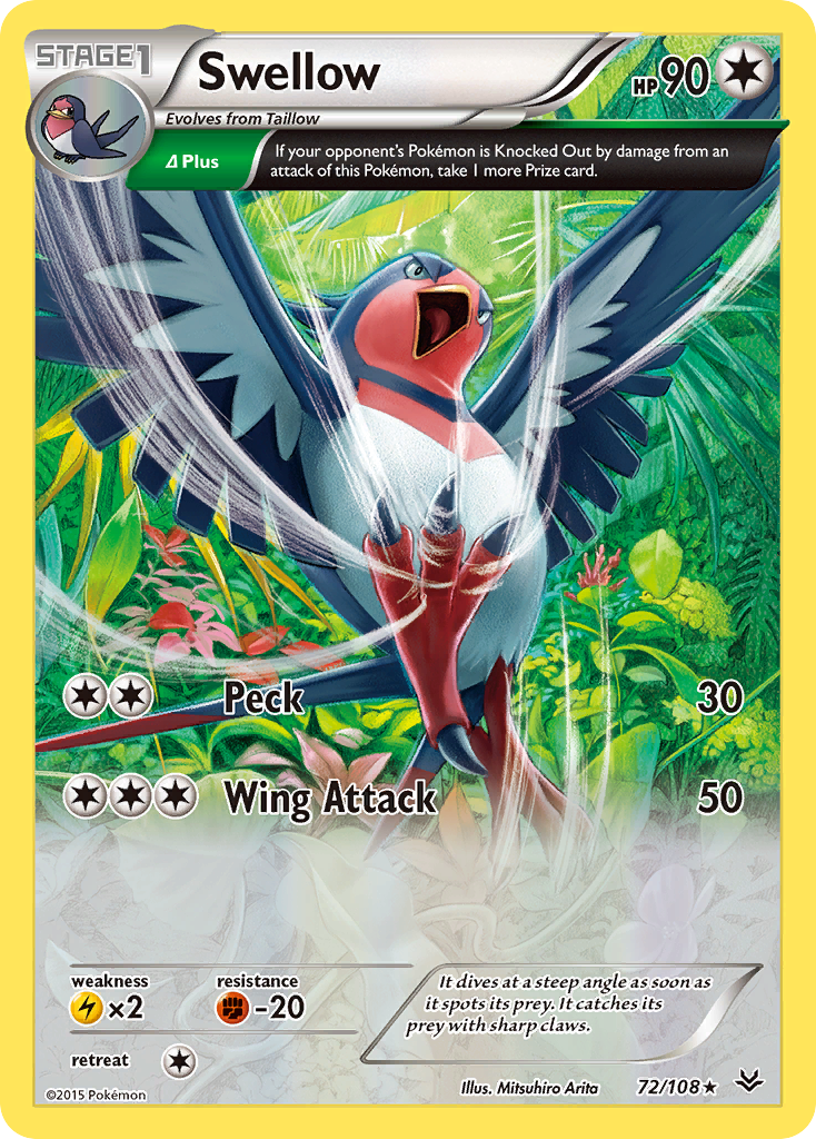 Swellow (72/108) [XY: Roaring Skies] | Deep Dive Games St. Marys