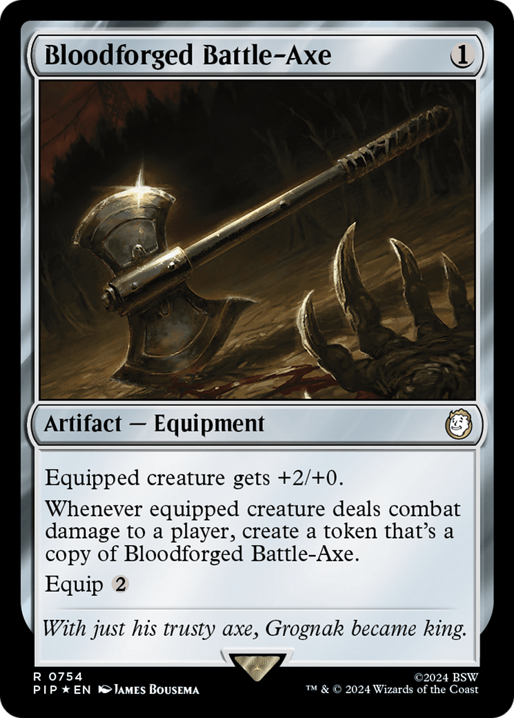 Bloodforged Battle-Axe (Surge Foil) [Fallout] | Deep Dive Games St. Marys