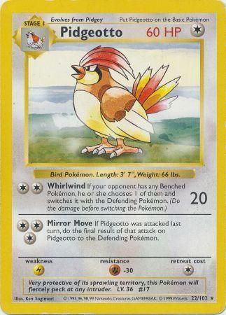 Pidgeotto (22/102) [Base Set Shadowless Unlimited] | Deep Dive Games St. Marys