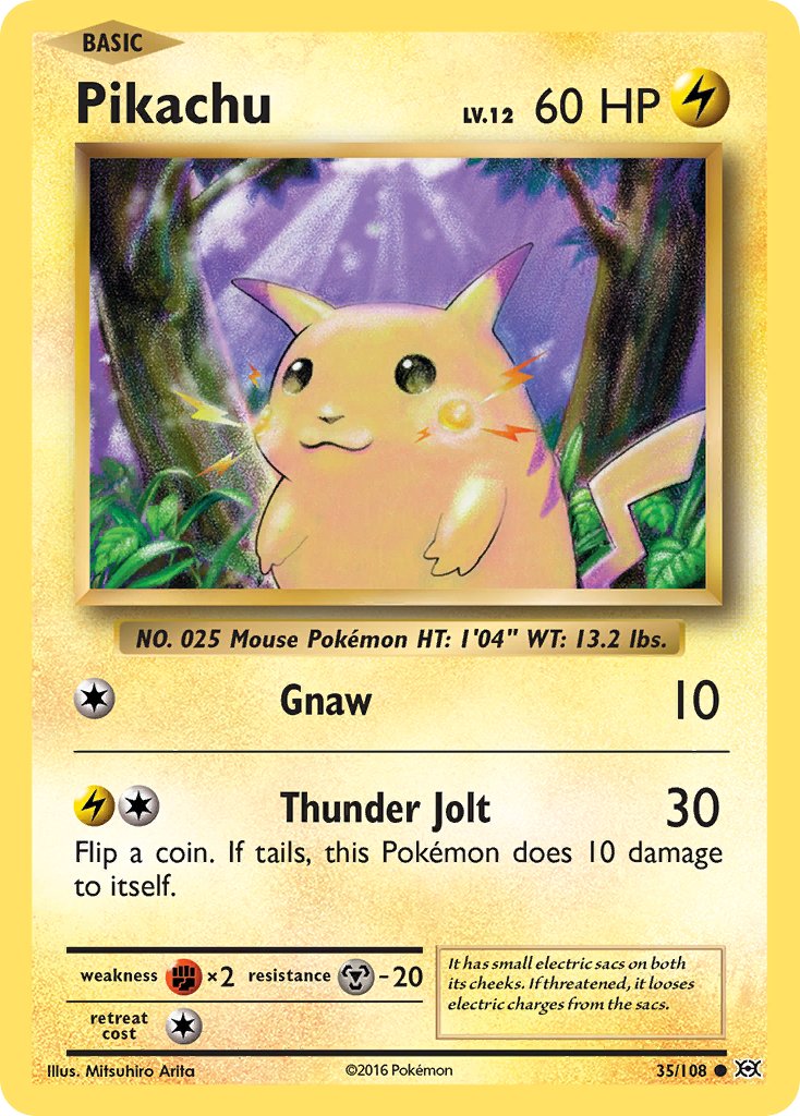 Pikachu (35/108) (Theme Deck Exclusive) (Cracked Ice Holo) [XY: Evolutions] | Deep Dive Games St. Marys