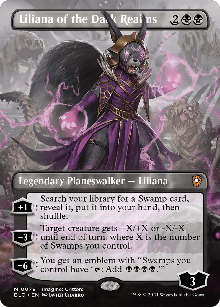 Liliana of the Dark Realms (Borderless) [Bloomburrow Commander] | Deep Dive Games St. Marys