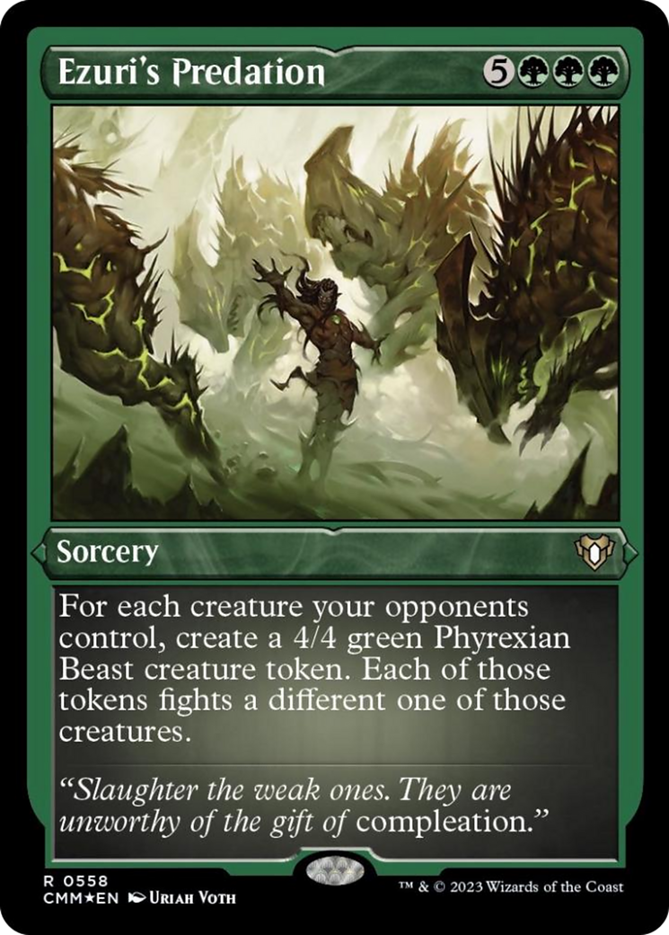 Ezuri's Predation (Foil Etched) [Commander Masters] | Deep Dive Games St. Marys