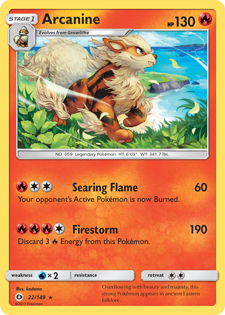 Arcanine (22/149) [Sun & Moon: Base Set] | Deep Dive Games St. Marys