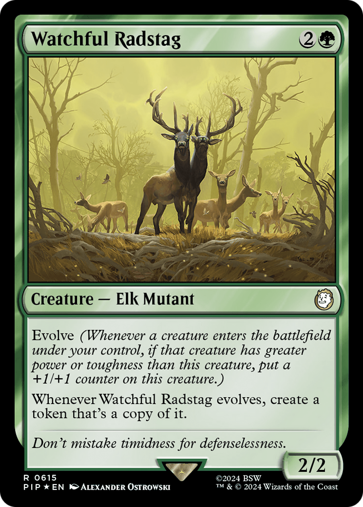 Watchful Radstag (Surge Foil) [Fallout] | Deep Dive Games St. Marys