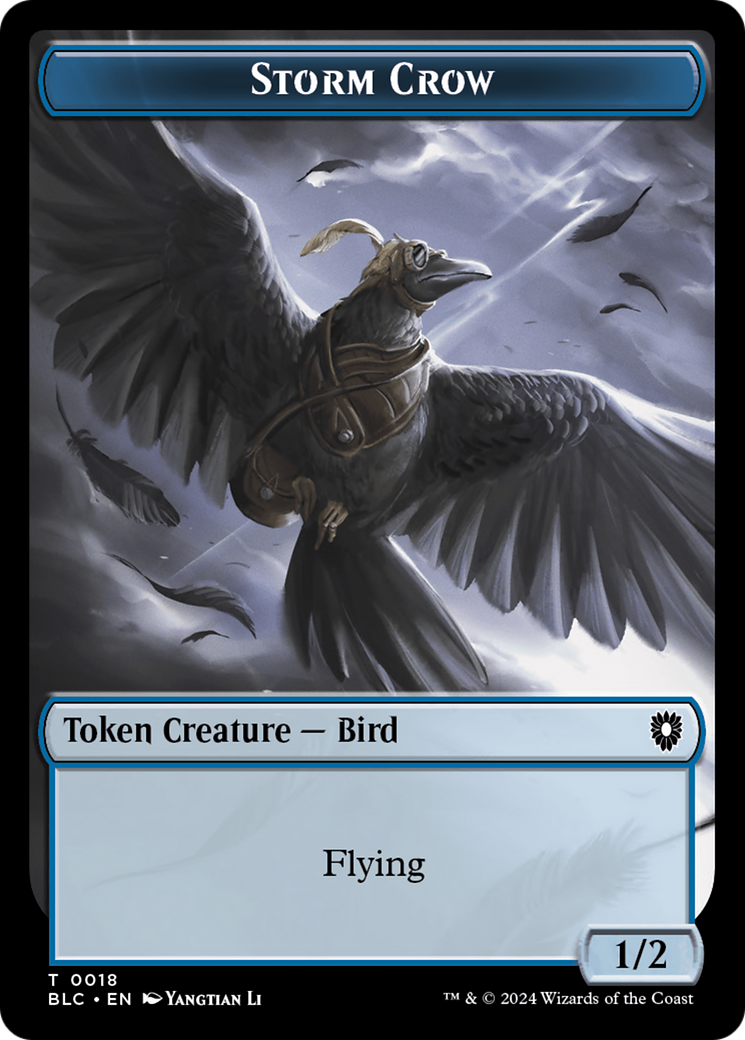 Storm Crow // Frog Lizard Double-Sided Token [Bloomburrow Commander Tokens] | Deep Dive Games St. Marys