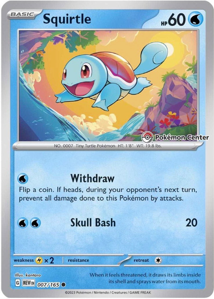 Squirtle (007/165) (Pokemon Center Exclusive) [Scarlet & Violet: Black Star Promos] | Deep Dive Games St. Marys