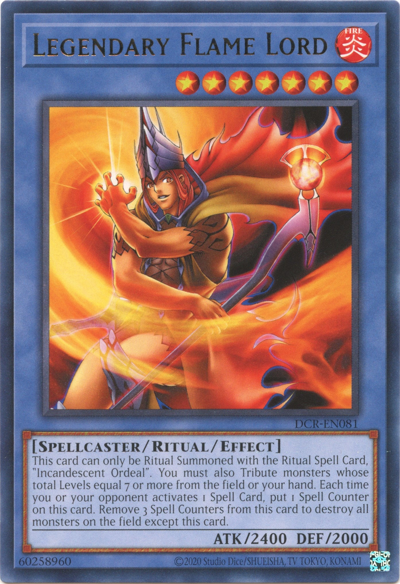 Legendary Flame Lord (25th Anniversary) [DCR-EN081] Rare | Deep Dive Games St. Marys