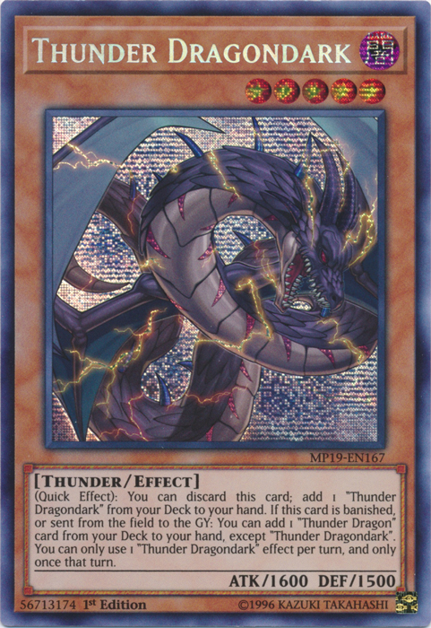 Thunder Dragondark [MP19-EN167] Prismatic Secret Rare | Deep Dive Games St. Marys