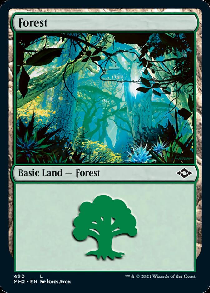 Forest (490) (Foil Etched) [Modern Horizons 2] | Deep Dive Games St. Marys