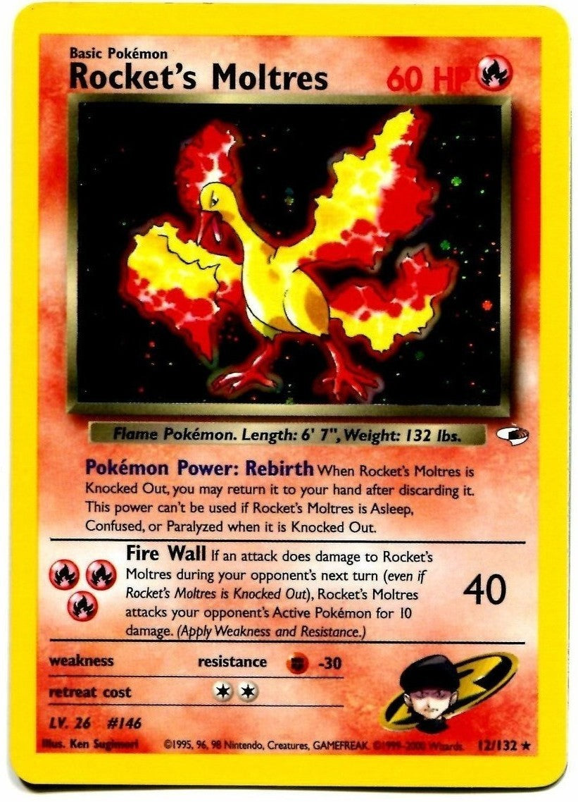 Rocket's Moltres (12/132) [Gym Heroes Unlimited] | Deep Dive Games St. Marys