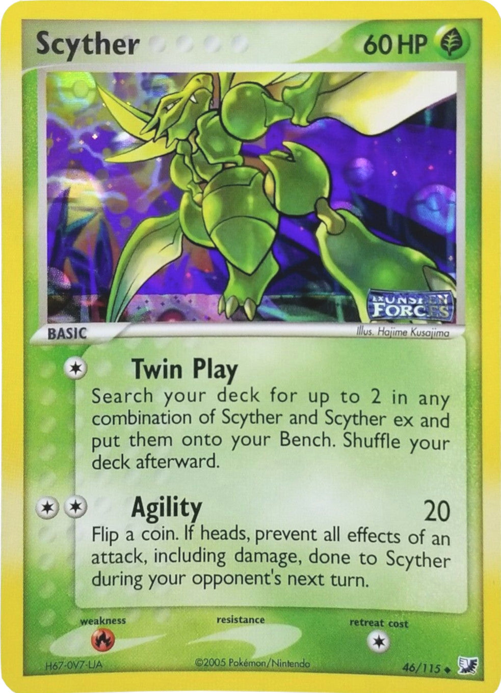 Scyther (46/115) (Stamped) [EX: Unseen Forces] | Deep Dive Games St. Marys